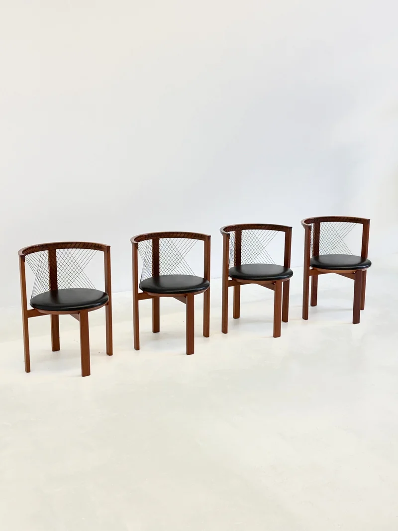 Set of 4 Tranekær String Chairs by Niels Jørgen Haugesen