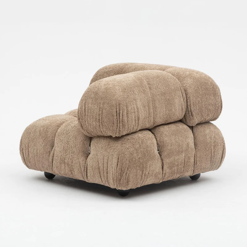 Camaleonda Sofa Set by Mario Bellini, Customised in Light Sand Bouclé, 1970s