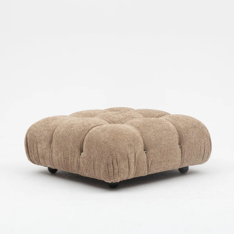 Camaleonda Sofa Set by Mario Bellini, Customised in Light Sand Bouclé, 1970s