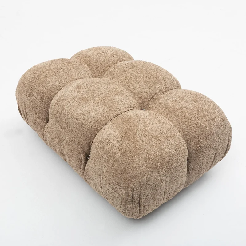 Camaleonda Sofa Set by Mario Bellini, Customised in Light Sand Bouclé, 1970s