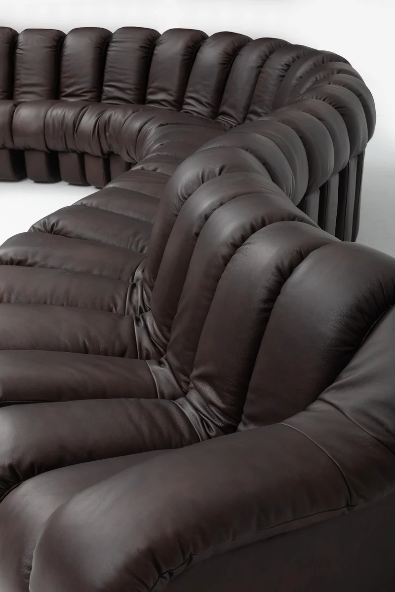 De Sede DS-600 'Snake' Sofa by Ueli Berger, Customised in Chocolate Nubuck