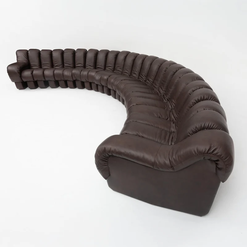 De Sede DS-600 'Snake' Sofa by Ueli Berger, Customised in Chocolate Nubuck