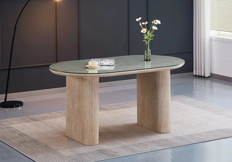 Table et chaises salle à manger écru - Soan