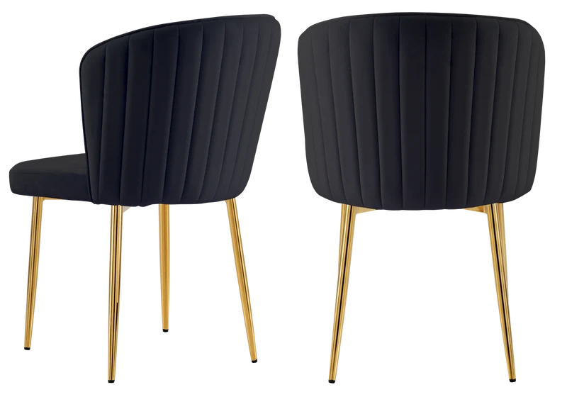 Chaise de salle à manger design en velours noir - Diva x4