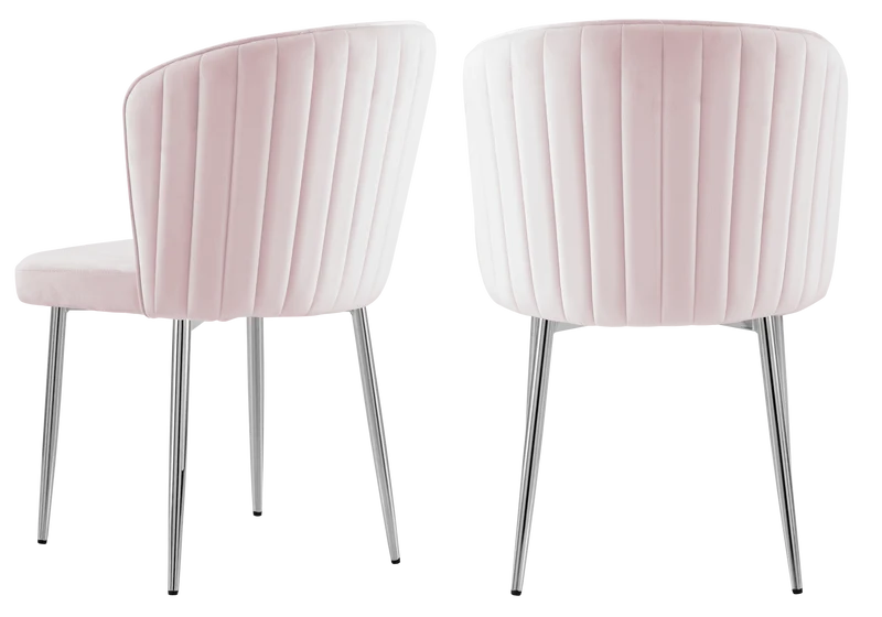 Chaise de salle à manger design en velours rose - Diva x4