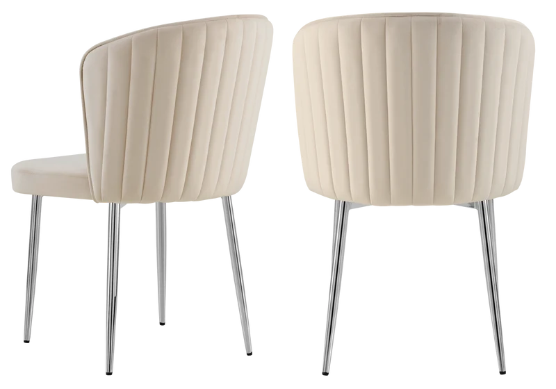 Chaise de salle à manger design en velours taupe - Diva x4