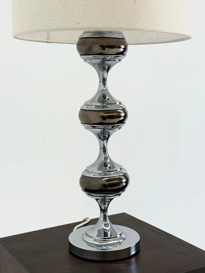 Vintage Space Age Table Lamp with Chrome Sculptural Base, 1960s