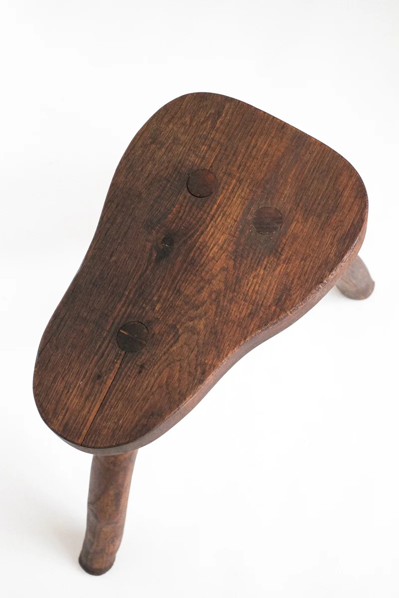 Rustic Vintage Three-Legged Wooden Stool