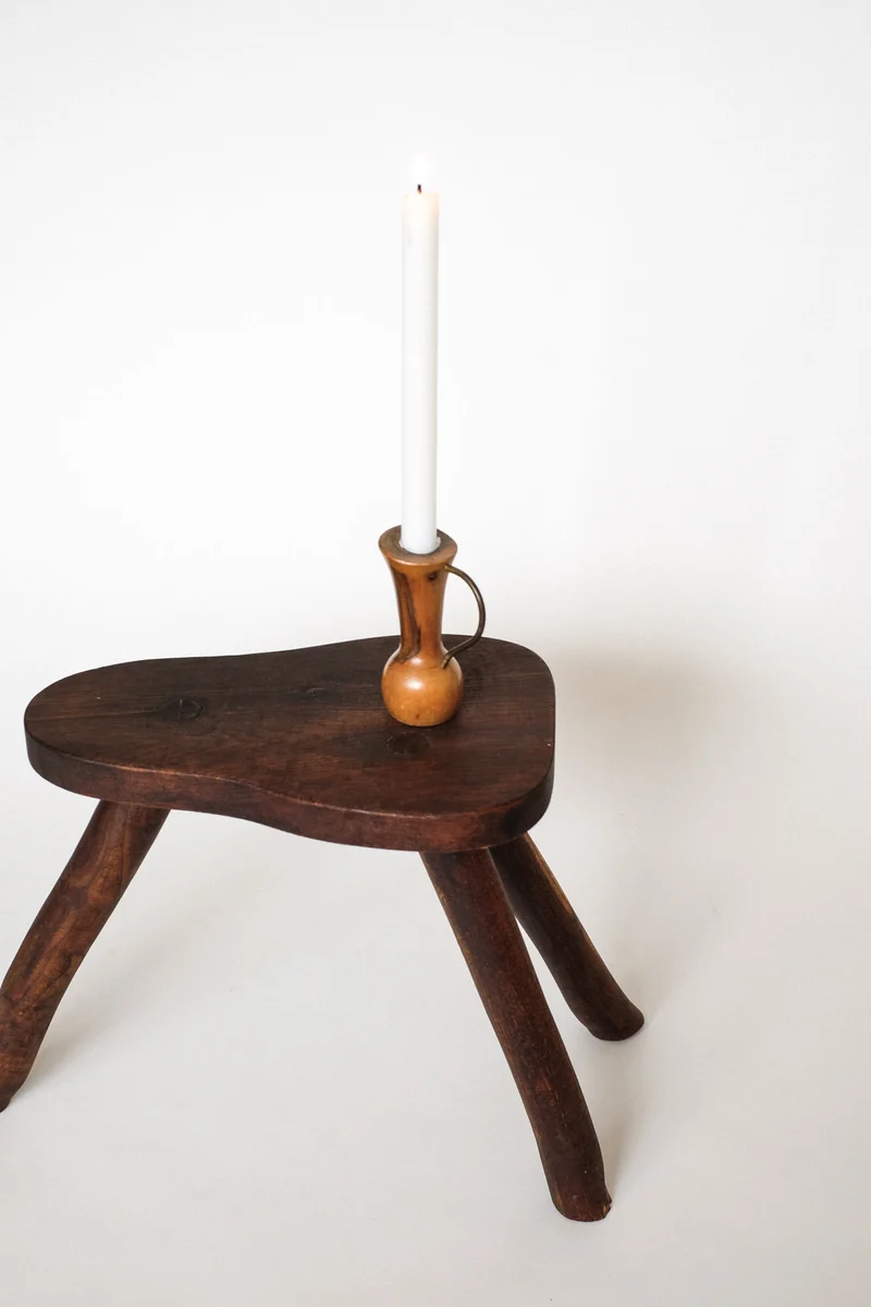 Rustic Vintage Three-Legged Wooden Stool