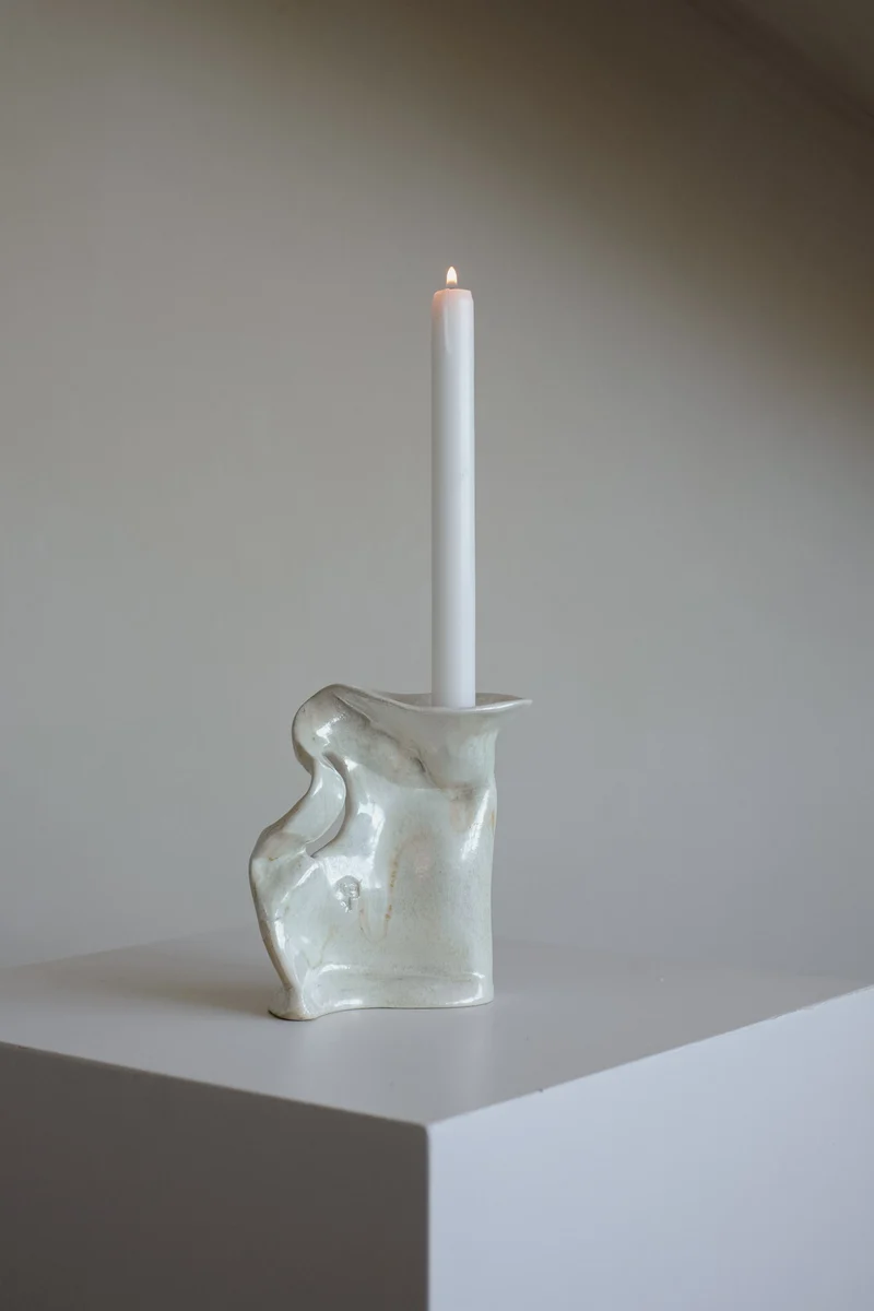 Sculptural Organic Ceramic Candle Holder