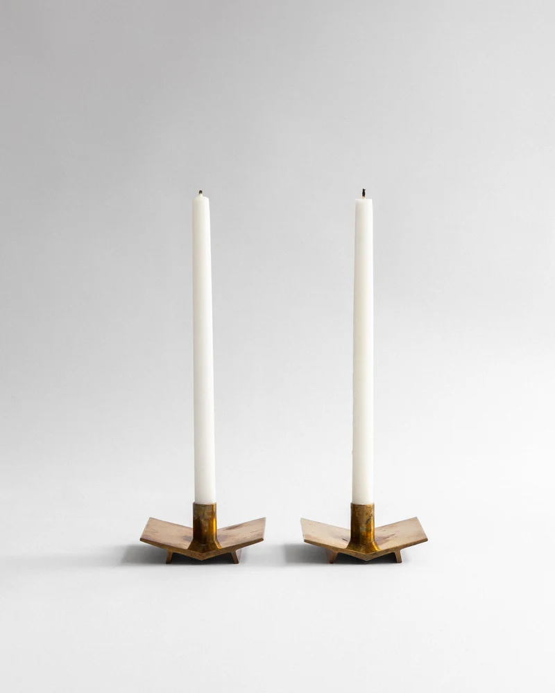 Mid-Century Brass Candleholders by Pierre Forsell, Sweden, 1960s