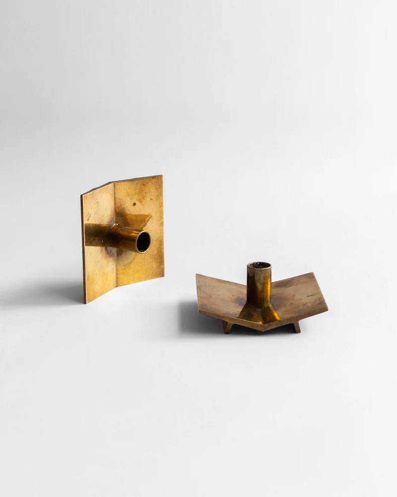 Mid-Century Brass Candleholders by Pierre Forsell, Sweden, 1960s