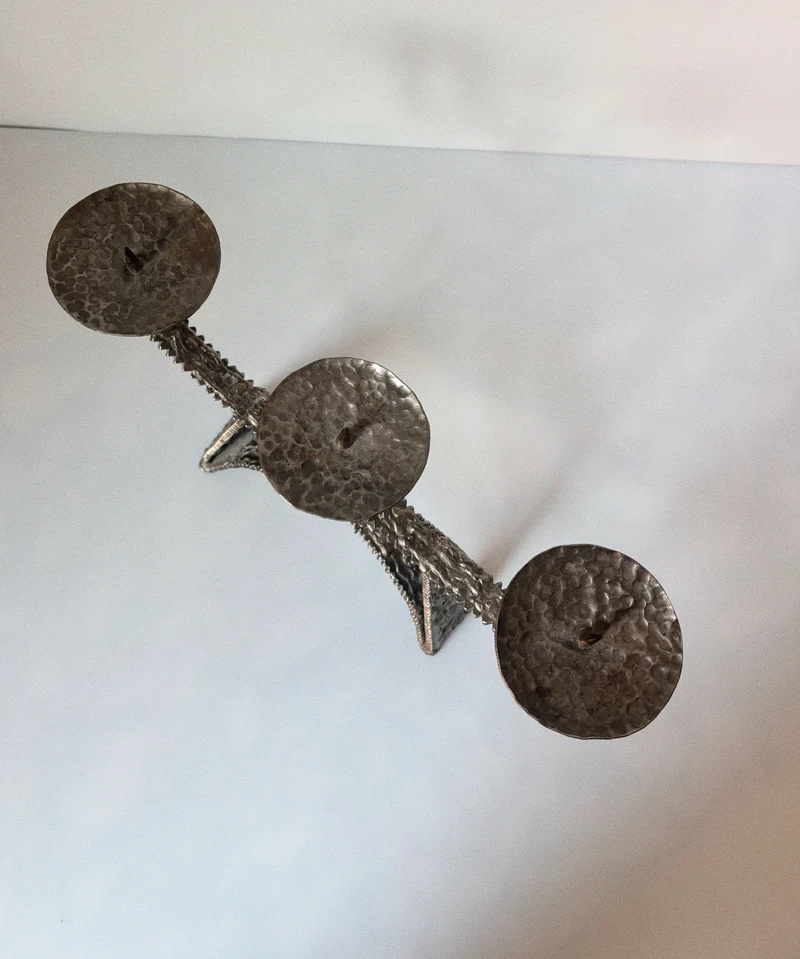 Molten Metal 3 Arm Brutalist Candlestick