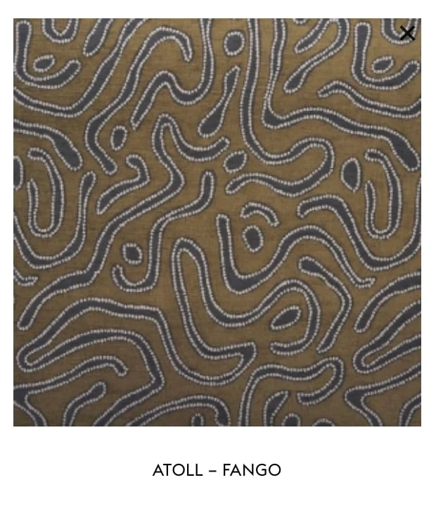 Laurent Pouf - Atoll Fabric & Ivory Fringe