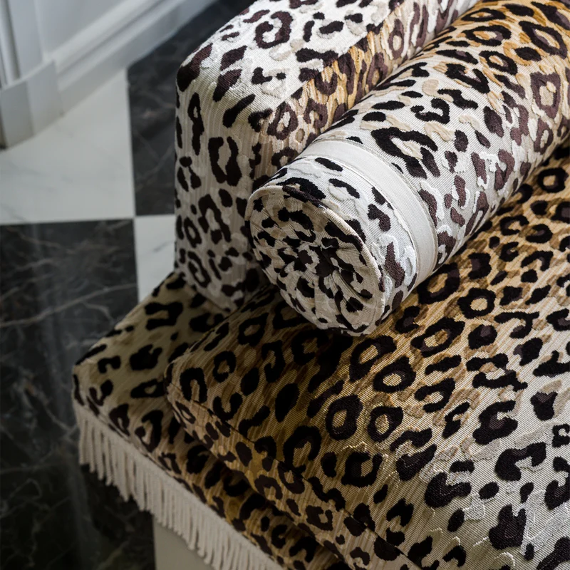 Orlando Sofa 230 cm - Leo Velvet & Ivory Fringe