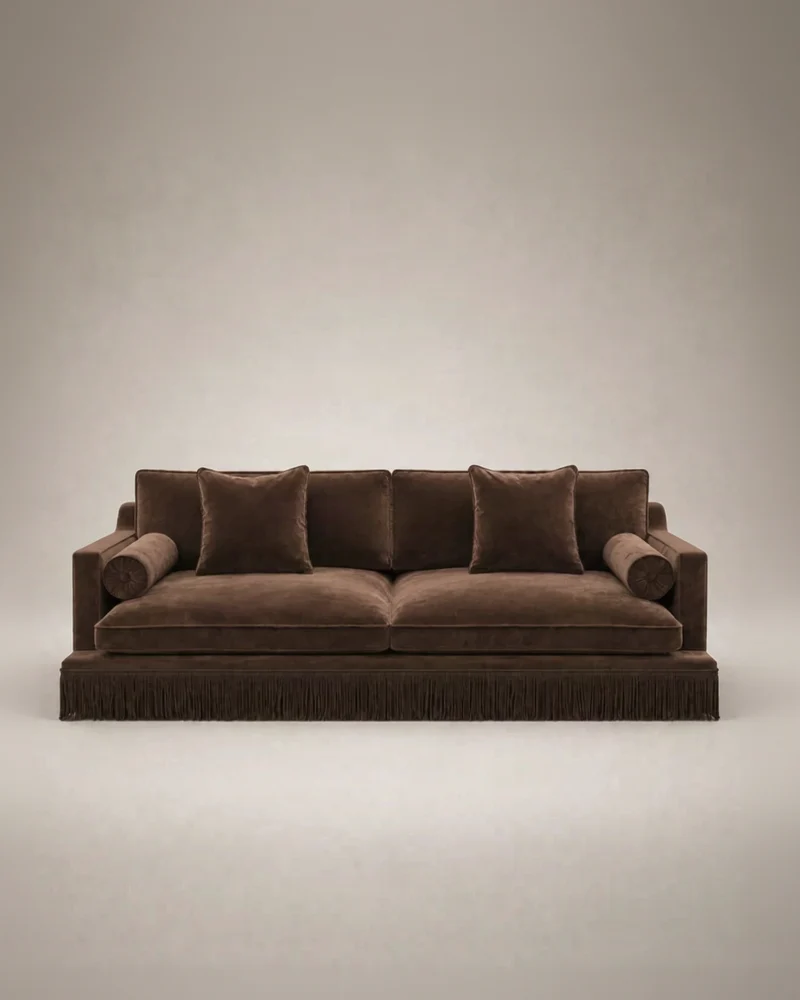 Orlando Sofa - Velvet and Fringe