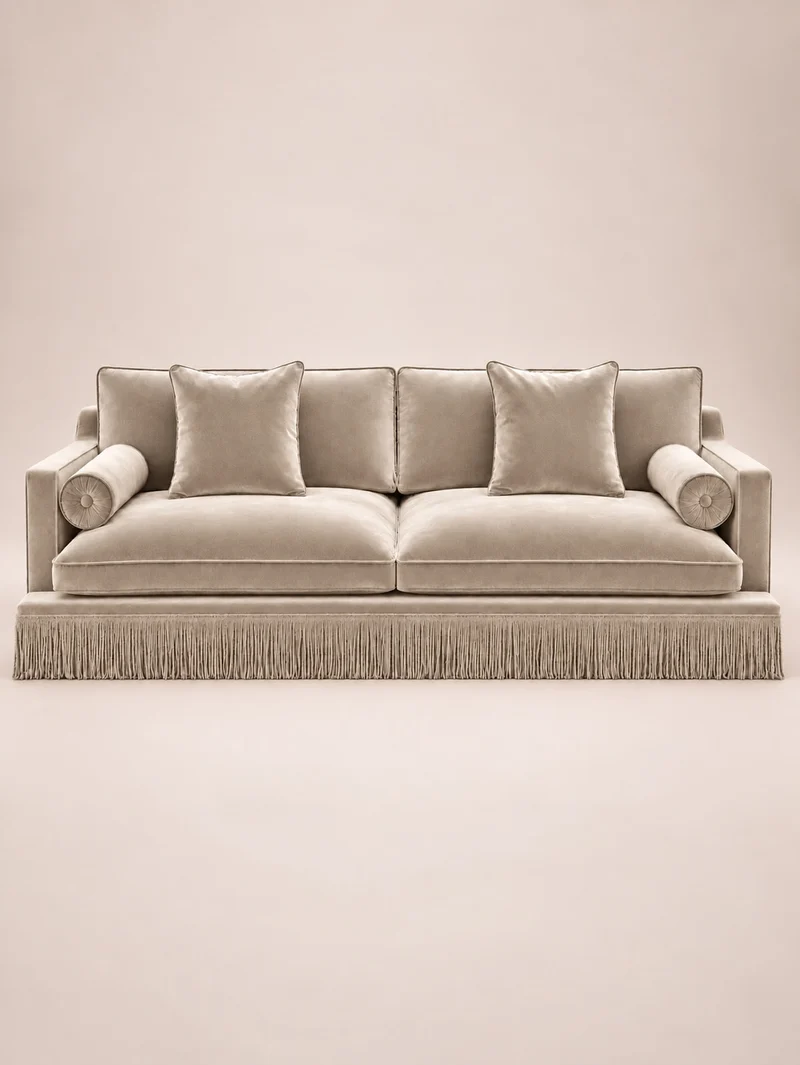 Orlando Sofa - Velvet and Fringe
