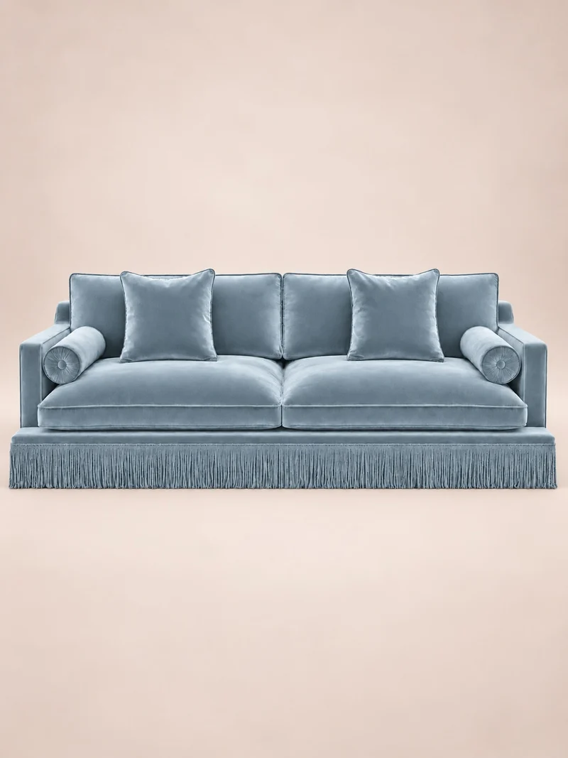 Orlando Sofa - Velvet and Fringe