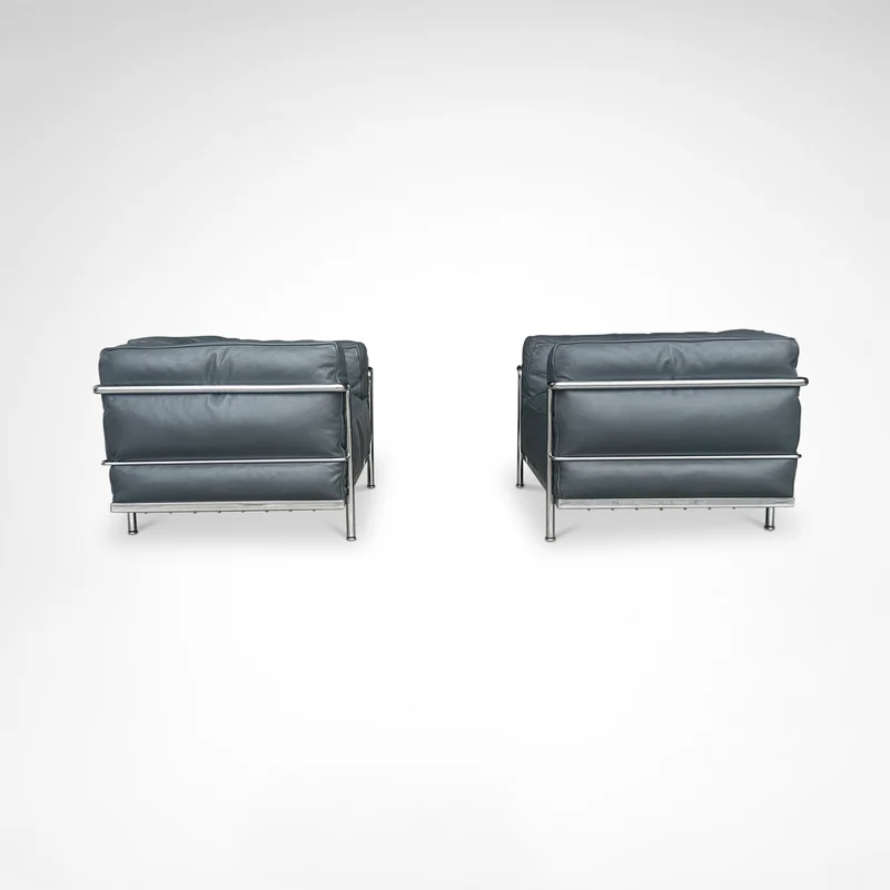 Pair of LC3 Armchairs by Le Corbusier, Perriand & Jeanneret for Cassina, 1990s