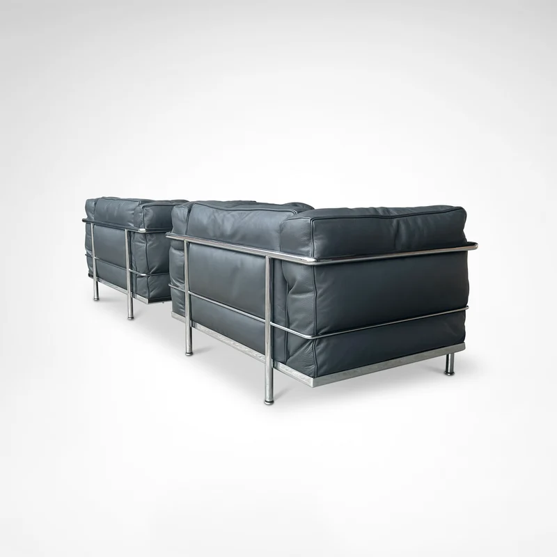 Pair of LC3 Armchairs by Le Corbusier, Perriand & Jeanneret for Cassina, 1990s