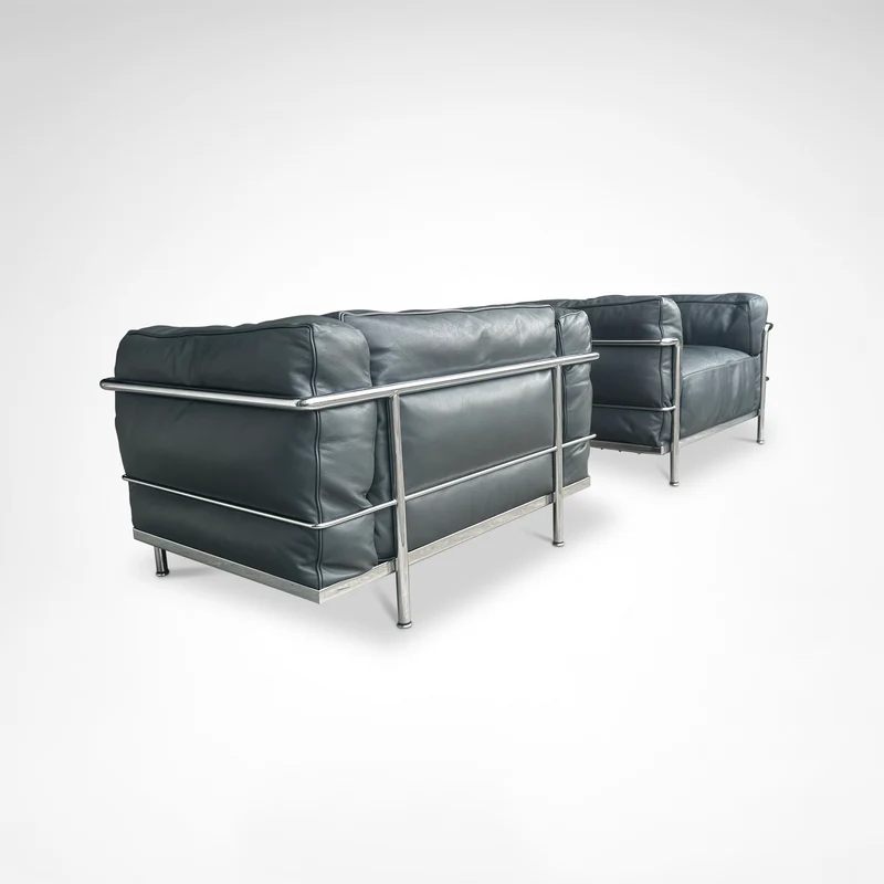 Pair of LC3 Armchairs by Le Corbusier, Perriand & Jeanneret for Cassina, 1990s