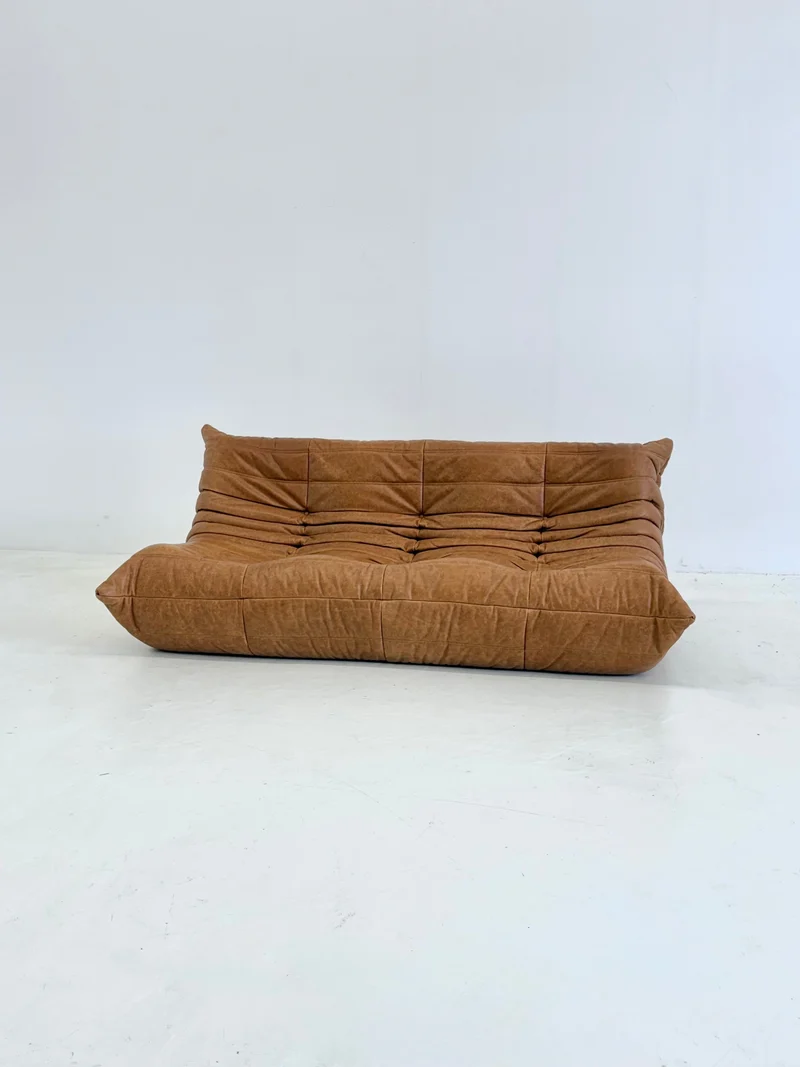 Ligne Roset Togo 3-seater Sofa in Cognac Leather