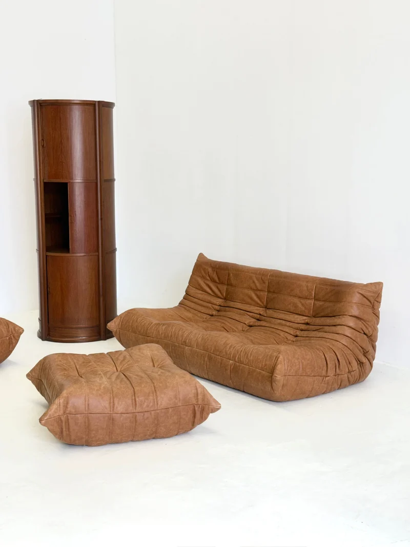 Ligne Roset Togo 3-seater Sofa in Cognac Leather