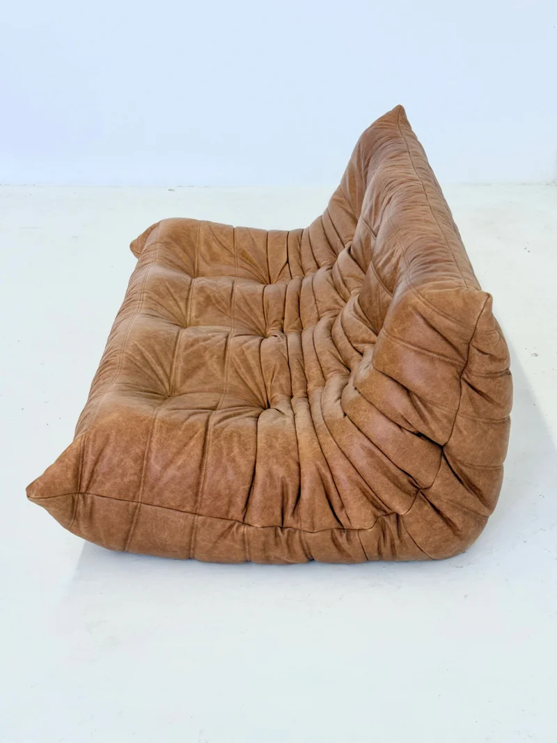 Ligne Roset Togo 3-seater Sofa in Cognac Leather