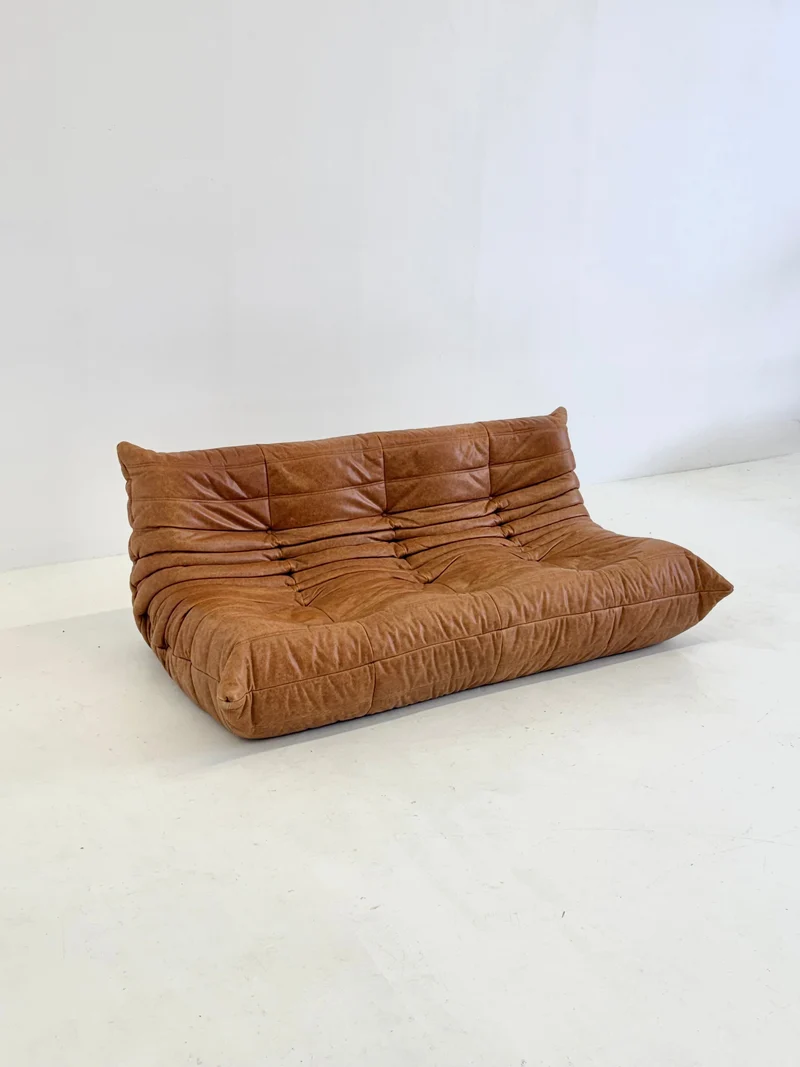 Ligne Roset Togo 3-seater Sofa in Cognac Leather