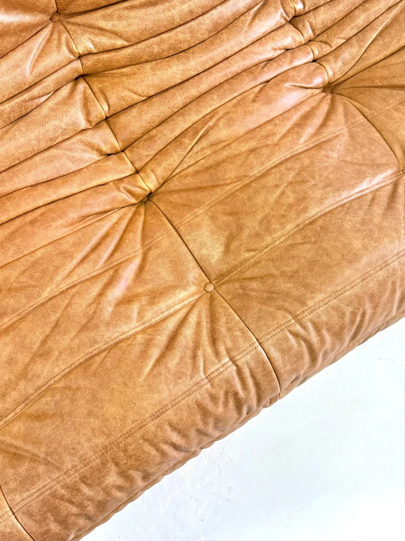 Ligne Roset Togo 3-seater Sofa in Cognac Leather
