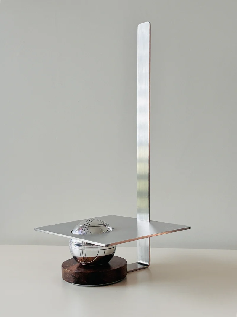 Stainless Steel and Wood Mimi Table Art Stand