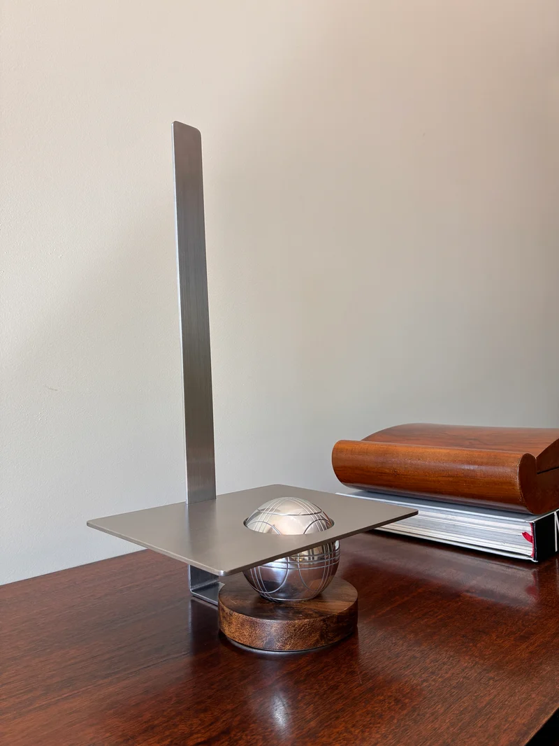 Stainless Steel and Wood Mimi Table Art Stand