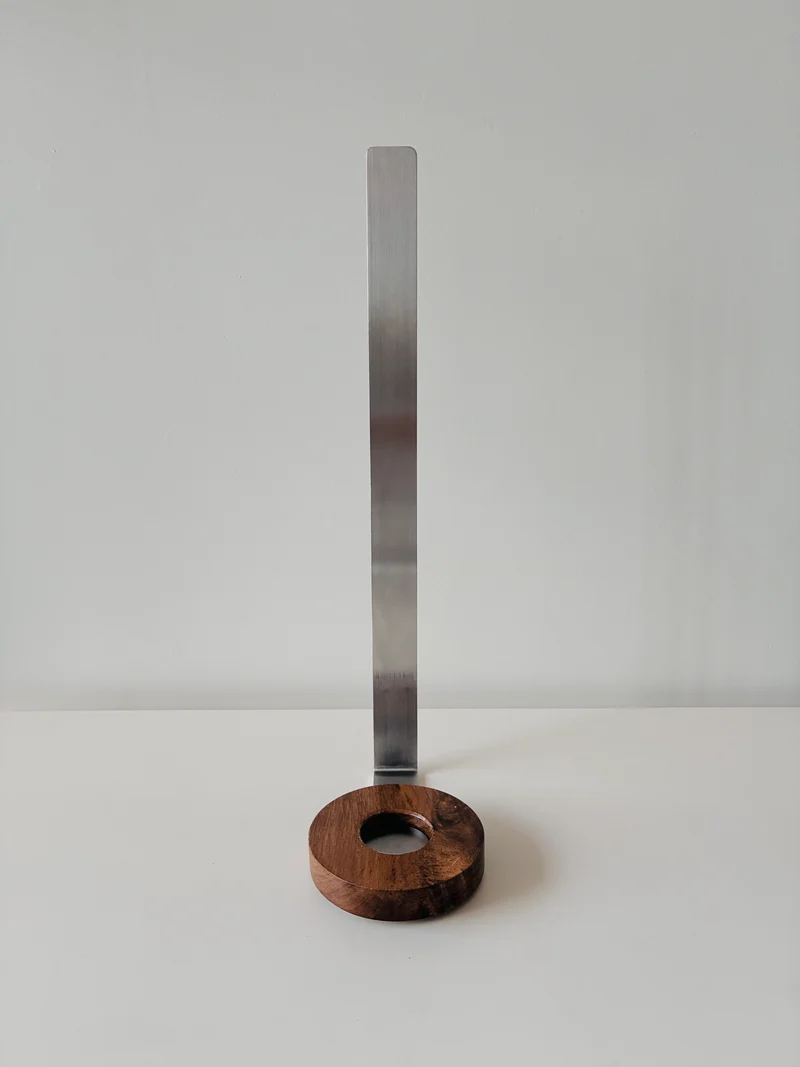 Stainless Steel and Wood Mimi Table Art Stand