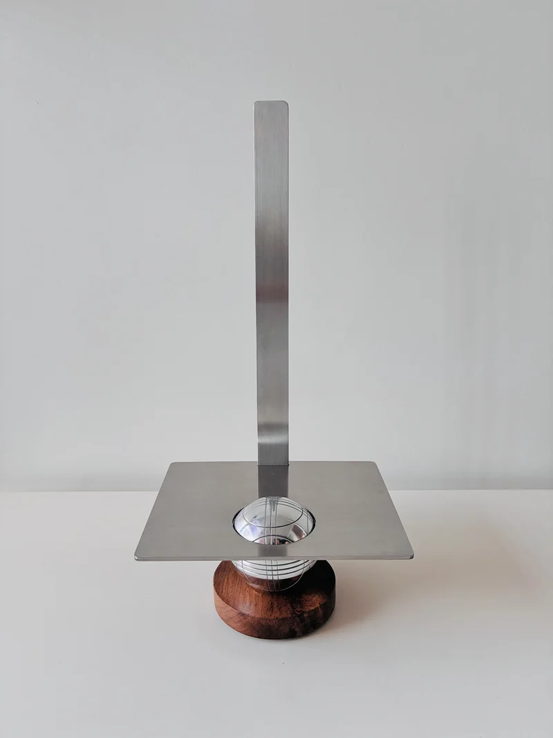 Stainless Steel and Wood Mimi Table Art Stand