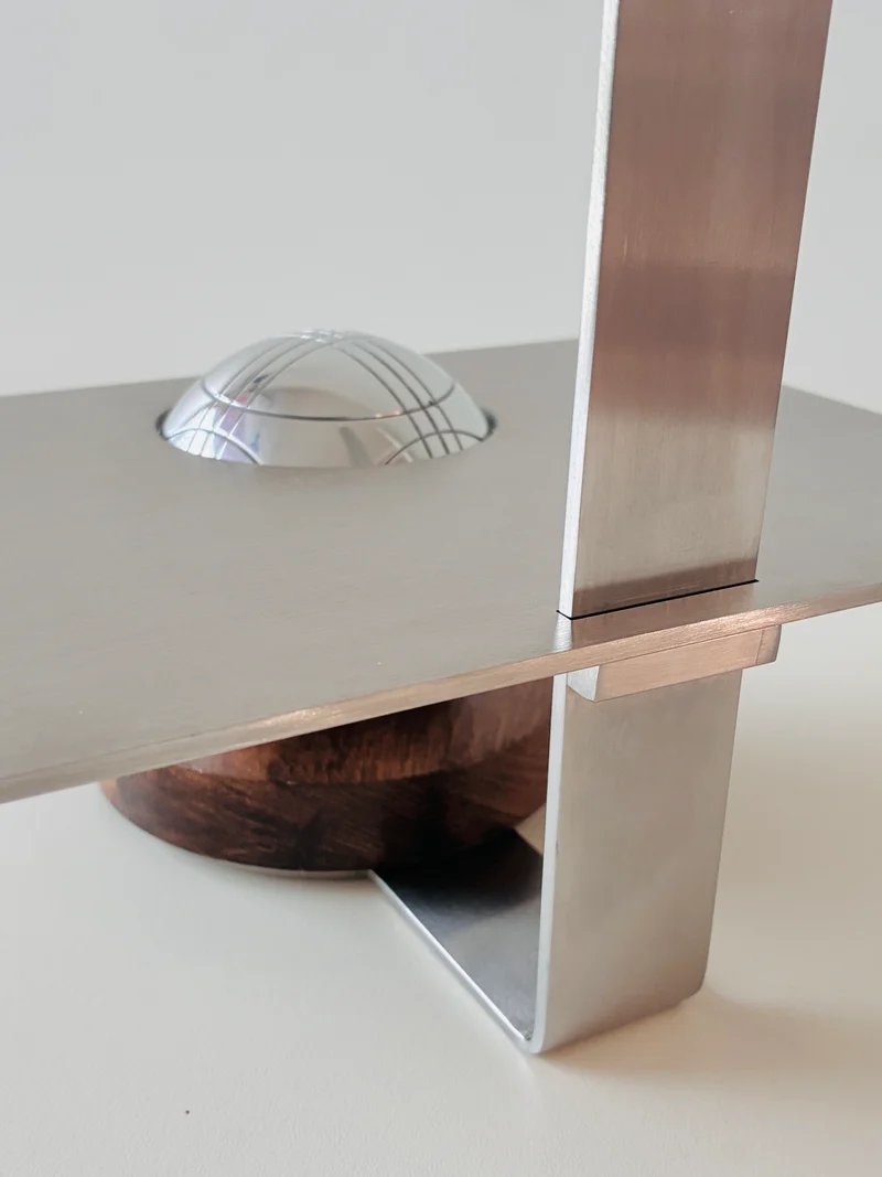 Stainless Steel and Wood Mimi Table Art Stand