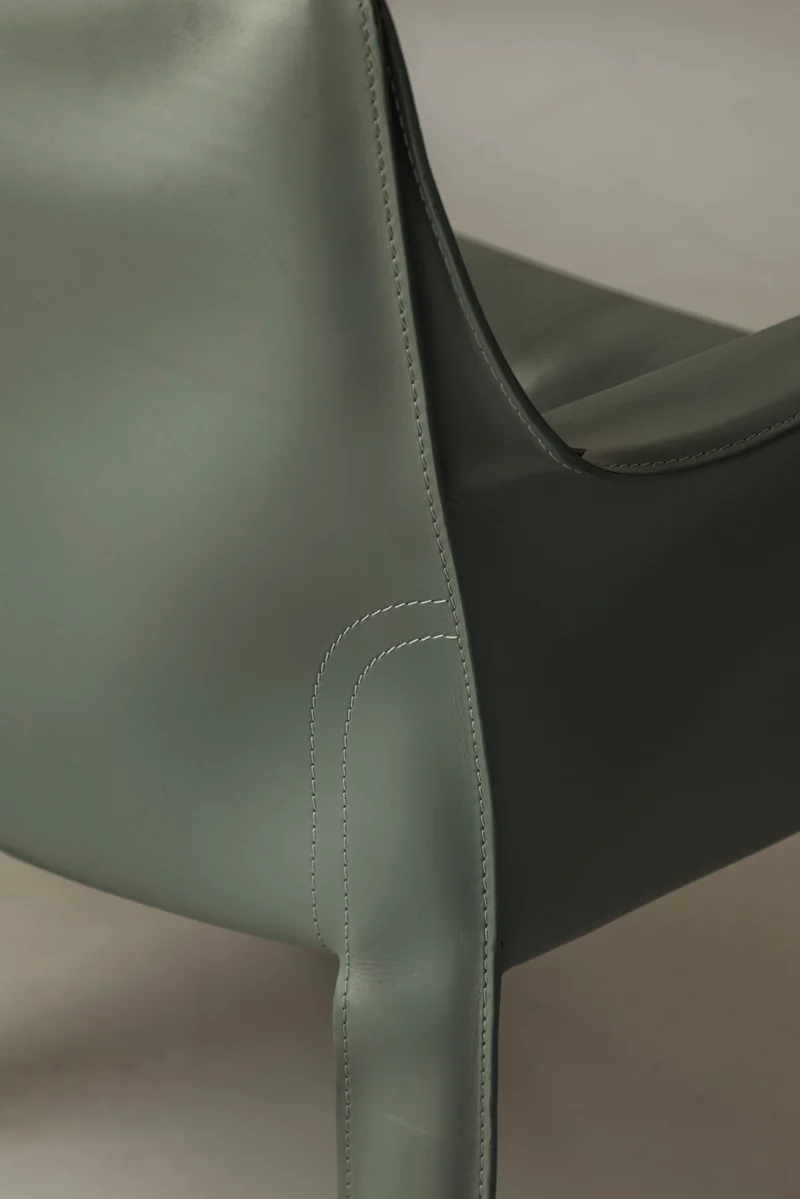 Rare Set of 8 CAB 414 Armchairs by Mario Bellini for Cassina – Sage Green Saddle Leather