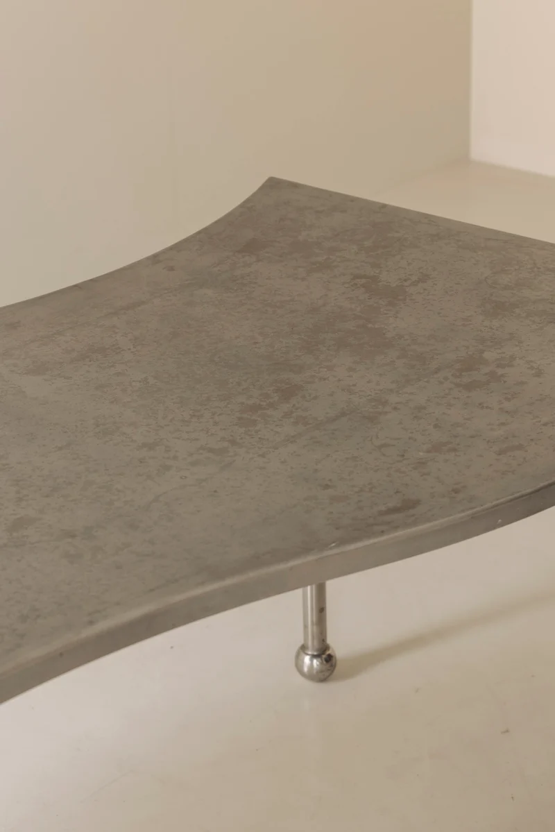Postmodern Steel Free-Form Dining Table, France 1980s