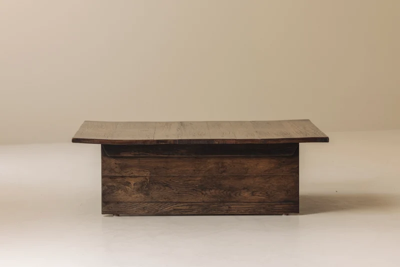 French Brutalist Square Coffee Table, 1970s