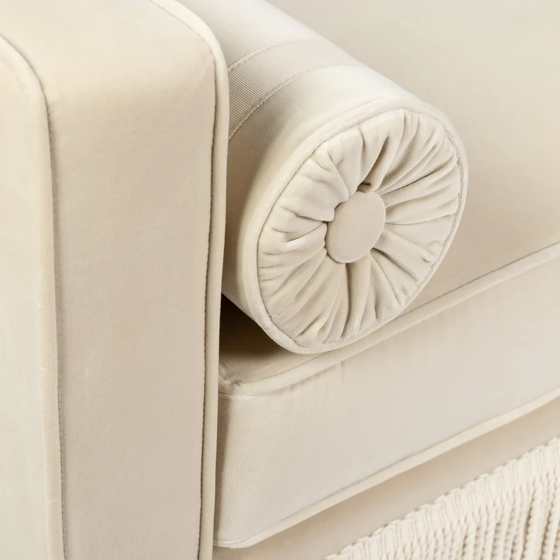 Julian Seat Bench - Velvet & Ivory Fringe