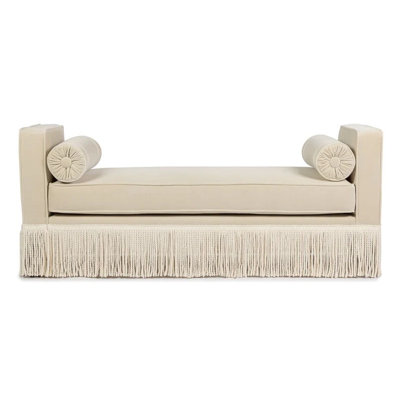 Julian Seat Bench - Velvet & Ivory Fringe