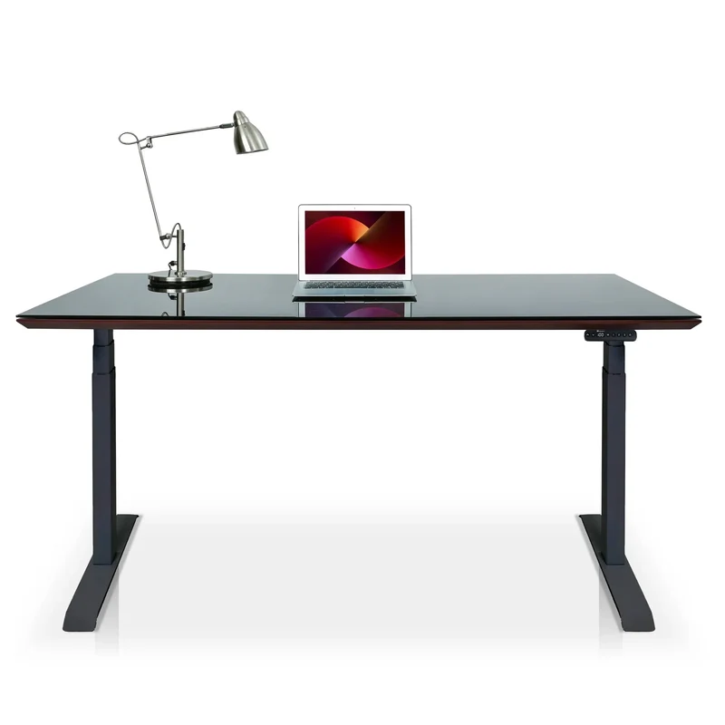Bureau assis debout avec plateau en verre - DYNAMIC EXECUTIVE