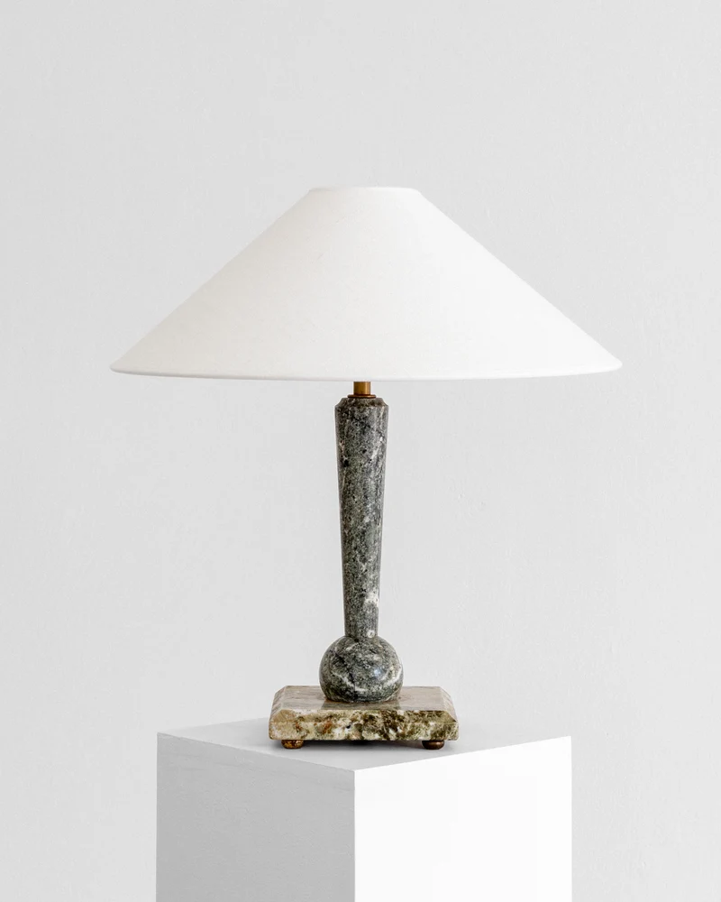Vintage Art Deco Marble Table Lamp, Sweden, 1930s