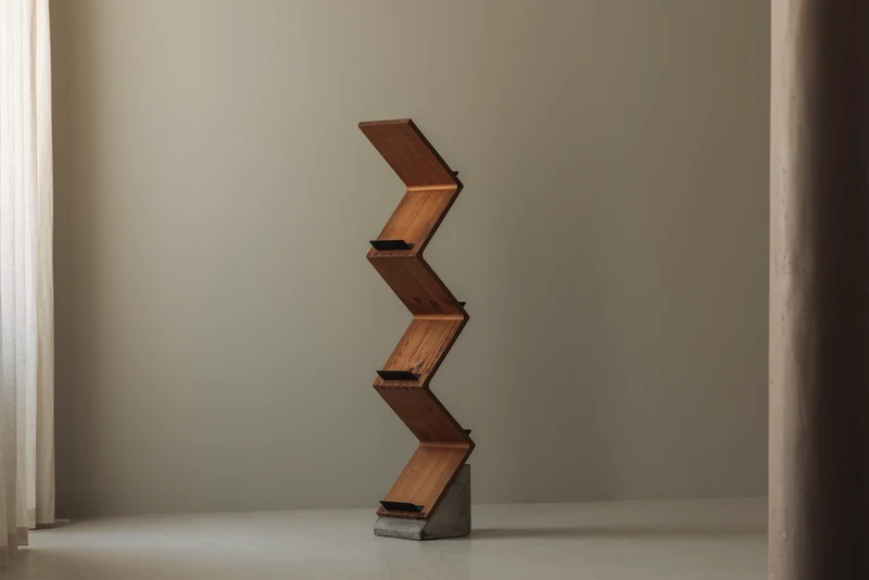 Sculptural Magazine Shelf, 1980s