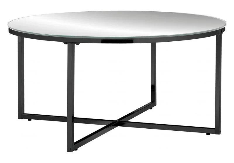 Table basse ronde noire marbre blanc - Gala