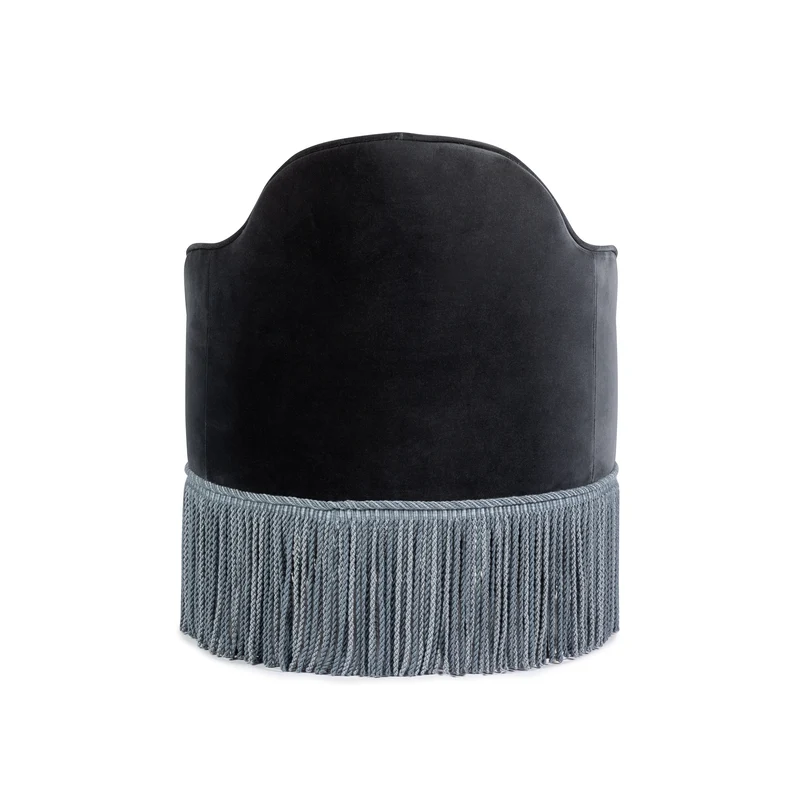 Lou Vanity Stool Velvet and Fringe