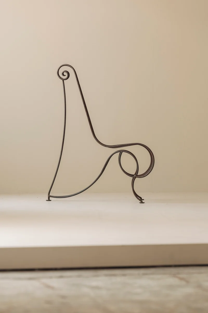 Wrought Iron Side Chair attributed André Dubreuil, France circa 1986