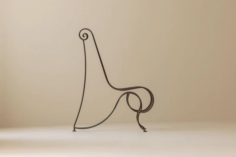 Wrought Iron Side Chair attributed André Dubreuil, France circa 1986