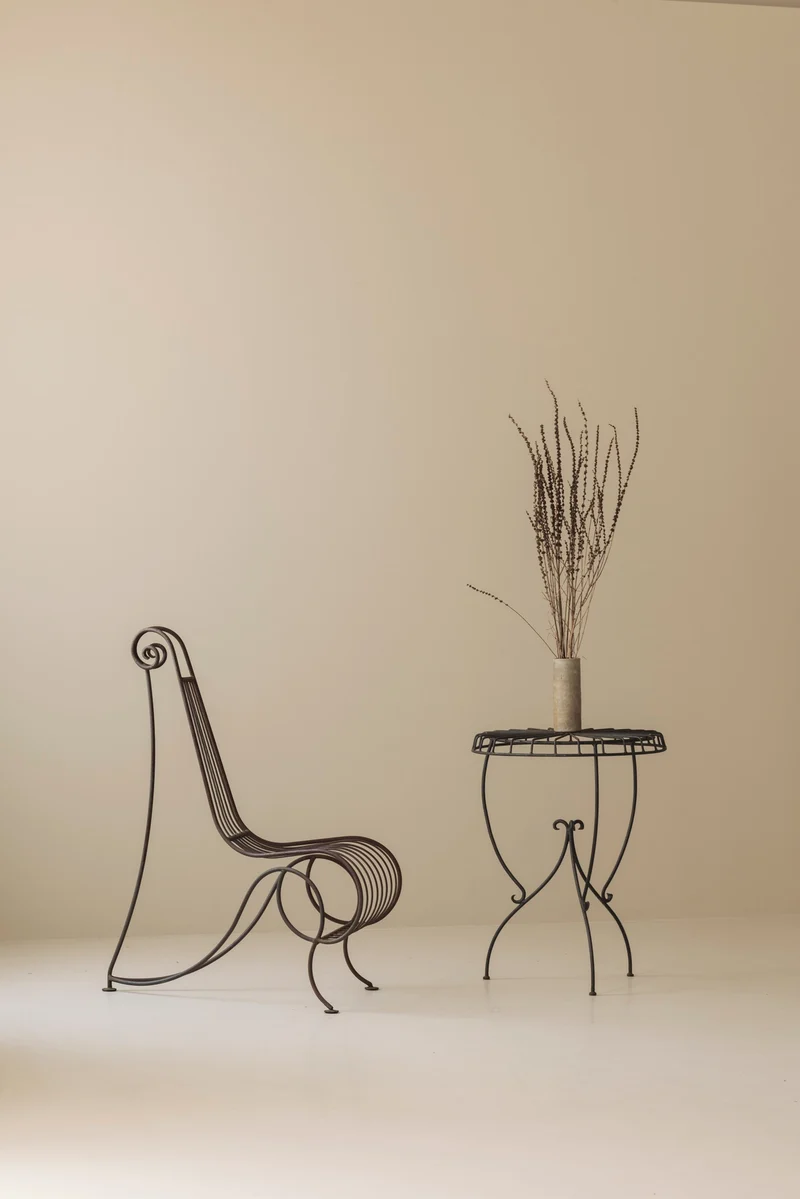 Wrought Iron Side Chair attributed André Dubreuil, France circa 1986