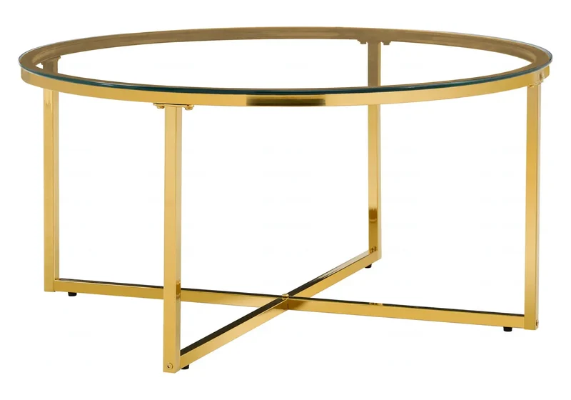 Table basse ronde dorée miroir - Gala