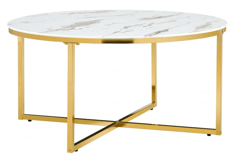 Table basse ronde dorée en verre - Gala